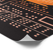 20x16 Abstrakte Orangefarbene Stadtmauer Kunst Poster (Ecke)