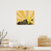 20x16 Abstrakte Stadtmauer Kunst Poster (Küche)