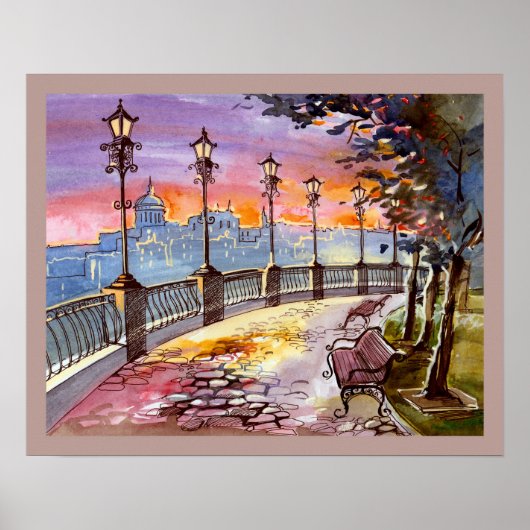 20x16 Abstrakte Stadtmauer Kunst Poster (Vorne)