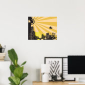 20x16 Abstrakte Stadtmauer Kunst Poster (Heimbüro)