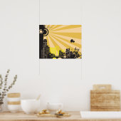 20x16 Abstrakte Stadtmauer Kunst Poster (Küche)