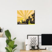 20x16 Abstrakte Stadtmauer Kunst Poster (Heimbüro)