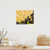 20x16 Abstrakte Stadtmauer Kunst Poster (Küche)