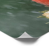 20x16 Kardinal in einem Kiefernbaum bei einem Schn Poster (Ecke)