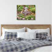 20x16 Wasserfall mit Frühlingsblumen Leinwanddruck (Insitu (Schlafzimmer))