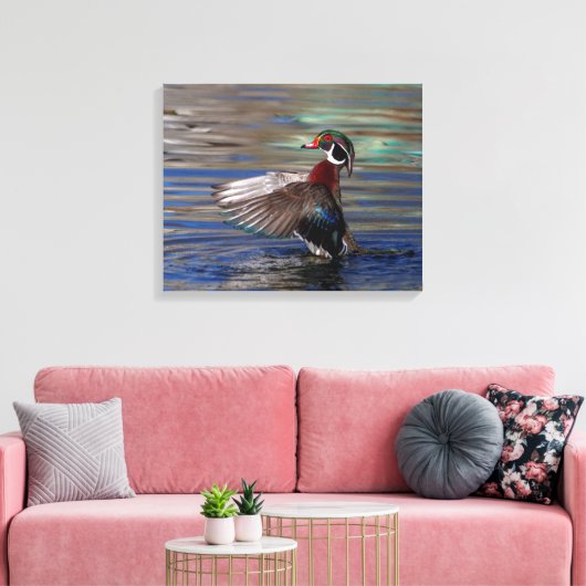20x16 Wing Flapping Wood Duck Leinwanddruck (Insitu (Wohnzimmer))