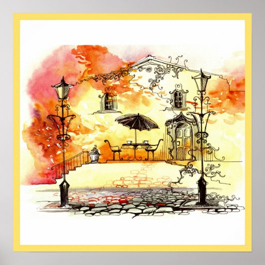 20x20 Abstrakte Stadtmauer Kunst Poster (Vorne)