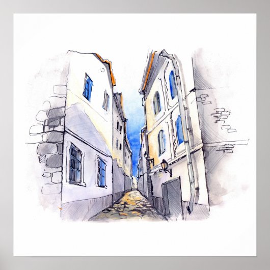 20x20 Abstrakte Stadtmauer Kunst Poster (Vorne)