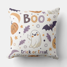 20x20 Pastell-Halloween-Wurfkissen – Süßer Geist & Kissen
