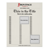 20x25 Custom Newspaper Article Poster (Vorderseite)