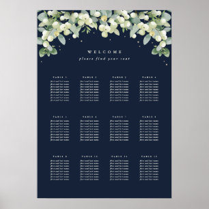 20x28" 12 Tische von 8 Hochzeitkarten Poster