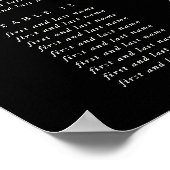 20x28" 16 Tische mit 10 Sitzen Chart Poster (Ecke)