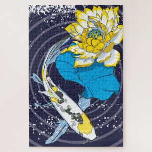 20x30 Koi und Lotus Puzzle für Colorblinde