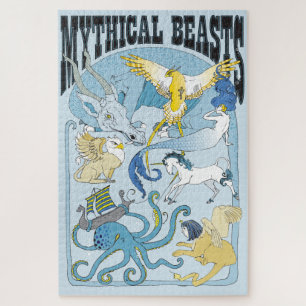 20x30 Mythische Wesen Puzzle für Menschen mit Farb
