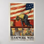 20x30 Teamwork gewinnt, WWI motivierend Poster (Vorne)