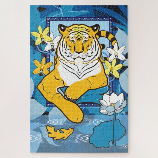 20x30 Wasser Tiger Puzzle für Colorblinde (Vertikal)