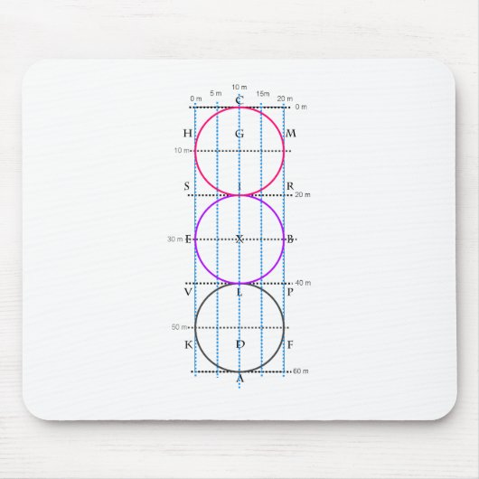 20x60m Dressage-Gericht ** Kreise ** Mousepad (Vorne)