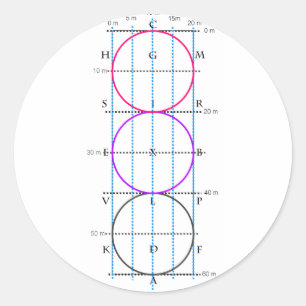 20x60m Dressage-Gericht ** Kreise ** Runder Aufkleber
