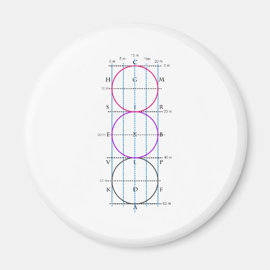 20x60m Dressur Court **Circles* Magnet (Vorne)