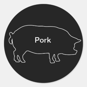 20x Aufkleber Feinkost Schweinefleisch