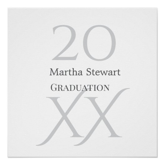 20XX bold le graduation name congrats school year  Poster (Vorderseite)