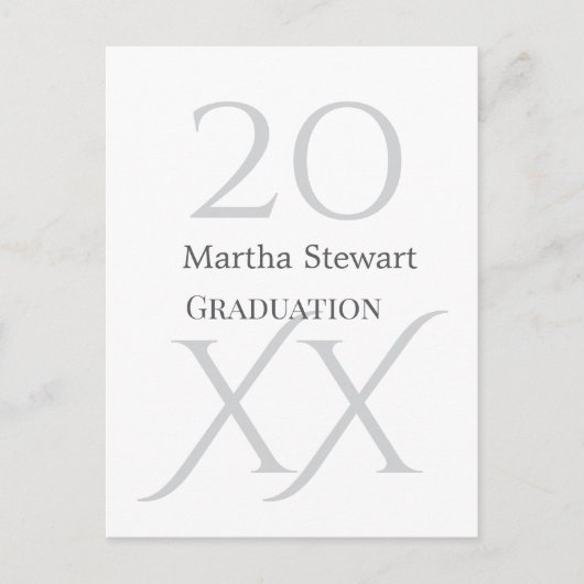 20XX bold le graduation name congrats school year  Postkarte (Vorderseite)
