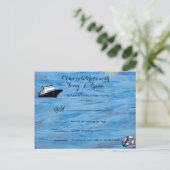 20XX Cruise Watercolor Thema Hochzeit RSVP Postkar Einladungspostkarte (Stehend Vorderseite)