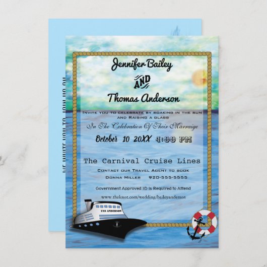 20XX Einladung eines Kreuzfahrtschiffes zur Hochze (Vorne/Hinten)