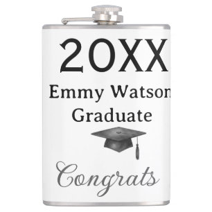 20XX fett gedruckter Buchstabe Gratulation Abschlu Flachmann
