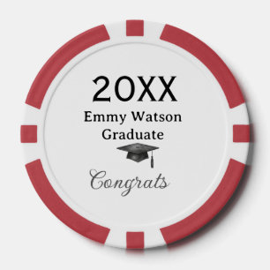 20XX fett gedruckter Buchstabe Gratulation Abschlu Pokerchips
