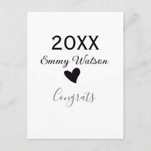 20XX fett gedruckter Buchstabe Gratulation Abschlu Postkarte
