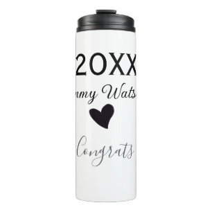 20XX fett gedruckter Buchstabe Gratulation Abschlu Thermosbecher