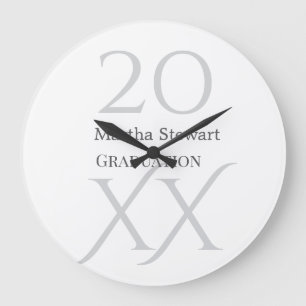 20XX fett le Abschlussname Gratulation Schuljahr Große Wanduhr