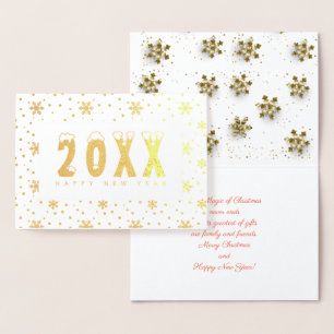 20XX Frohe Weihnachten & Glück Neues Jahr! XMAS Sn Folienkarte