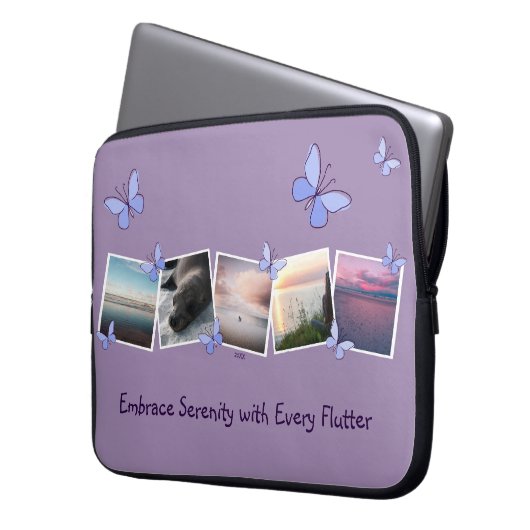 20XX Fünf Bilder Collage Flutter in blau Laptopschutzhülle (Vorderseite Links)