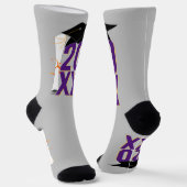 20XX Grad Cap and Diploma Abschluss Socken (Gewinkelt)