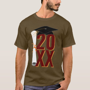 20XX Grad Cap and Diploma Abschluss T-Shirt