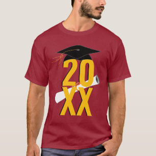 20XX Grad Cap and Diploma Abschluss T-Shirt