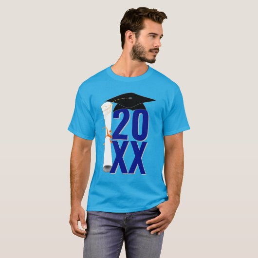 20XX Grad Cap and Diploma Abschluss T-Shirt (Vorne ganz)