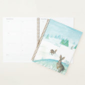 20XX Kaninchen sitzen und im Schnee springen Planer (Anzeige)