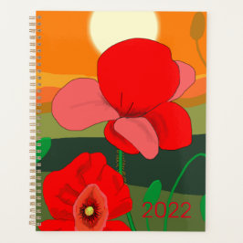 20XX Mohnwiese bei Sonnenuntergang Planer