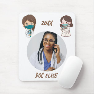20XX Neujahr Süßer Arzt Name und Foto-Geschenk Mousepad