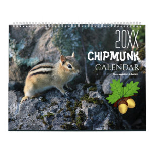 20XX Niedlicher Streifenhörnchen-Tierkalender 2027 Kalender