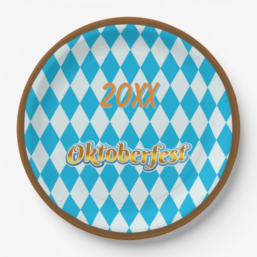20XX Oktoberfest-Papierplatte Pappteller (Vorderseite)