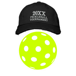 20XX Pickleball Turnier Black Baseball Hat Bestickte Baseballkappe