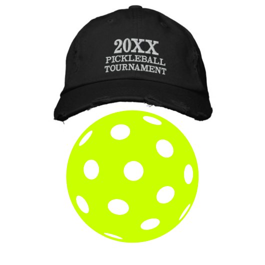 20XX Pickleball Turnier Black Baseball Hat Bestickte Baseballkappe