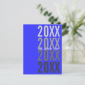 20XX Royal Blue Graduation Party Einladungen (Stehend Vorderseite)
