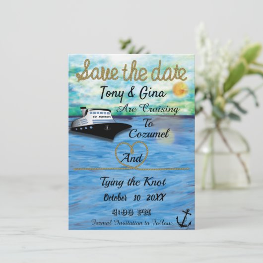 20XX Schiffswatercolor Save the Date (Stehend Vorderseite)