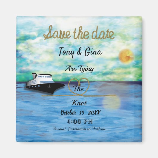 20XX Schiffswatercolor Save the Date Magnet (Vorne)