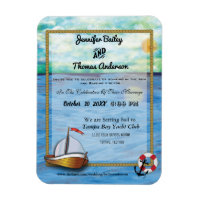 20XX Segelboot Aquarellfarben Einladung Hochzeit